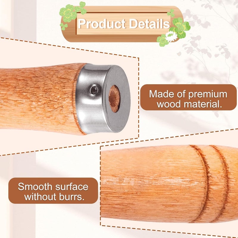 SmallCat 9 PCS Wooden File Handles with Strong Metal Collars, Large Wood Handle for 10" - 12" File, Screwdriver Hand Drill File Handle - Image 3